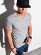 Ombre T-shirt męski bawełniany basic S1369 - szary XXL 2