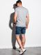 Ombre T-shirt męski bawełniany basic S1369 - szary XXL 3