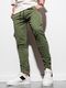 Ombre Spodnie męskie dresowe joggery P952 - khaki M 1