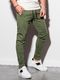 Ombre Spodnie męskie dresowe joggery P952 - khaki M 1