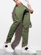 Ombre Spodnie męskie dresowe joggery P952 - khaki M 2