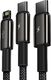 Kabel USB Baseus USB-A - USB-C + microUSB + Lightning 1.5 m Czarny (CAMLTWJ-01) 4