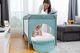 Caretero Łóżeczko turystyczne Caretero BASIC PLUS kojec + torba - różowe 11