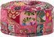 Elior Okrągła różowa pufa patchwork - Tela 3X 3