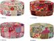 Elior Okrągła różowa pufa patchwork - Tela 3X 6