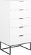 Elior Biała komoda z szufladami do salonu - Pikon 4X 1