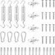 vidaXL 12-cz. zestaw akcesoriów do montażu żagla ogrodowego, stal (310241) 1