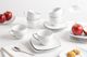 Porcelana MariaPaula mariapaula moderna kwadratowa biała zestaw do kawy 6/18 8