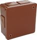 ViPlast 022-02 puszka n/t brązowa bez zacisków 6 wlotów 2 wkręty wym/zew 86x86x40 mm IP55 7908 3