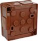 ViPlast 022-02 puszka n/t brązowa bez zacisków 6 wlotów 2 wkręty wym/zew 86x86x40 mm IP55 7908 4