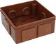 ViPlast 022-02 puszka n/t brązowa bez zacisków 6 wlotów 2 wkręty wym/zew 86x86x40 mm IP55 7908 6
