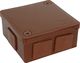ViPlast 022-02 puszka n/t brązowa bez zacisków 6 wlotów 2 wkręty wym/zew 86x86x40 mm IP55 7908 7