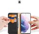 Dux Ducis Dux Ducis Hivo skórzane etui z klapką pokrowiec ze skóry naturalnej portfel na karty i dokumenty Samsung Galaxy S21+ 5G (S21 Plus 5G) czarny 2