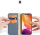 Dux Ducis Dux Ducis Hivo skórzane etui z klapką pokrowiec ze skóry naturalnej portfel na karty i dokumenty iPhone 11 Pro Max niebieski 2