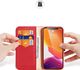 Dux Ducis Dux Ducis Hivo skórzane etui z klapką pokrowiec ze skóry naturalnej portfel na karty i dokumenty iPhone 11 Pro Max czerwony 2
