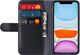 Crong Crong Premium Booklet Wallet - Skórzane etui iPhone 11 z kieszeniami + funkcja podstawki (czarny) 1