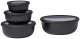 Mepal Zestaw 4 misek Cirqula okrągła 350 750 1250 2250 Nordic Black 106232041100 1