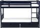 Beliani Łóżko piętrowe z szufladami drewniane 90 x 200 cm niebieskie REVIN 3