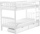 Beliani Łóżko piętrowe z szufladami drewniane 90 x 200 cm białe REVIN 1