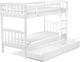 Beliani Łóżko piętrowe z szufladami drewniane 90 x 200 cm białe REVIN 2