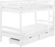 Beliani Łóżko piętrowe z szufladami drewniane 90 x 200 cm białe REGAT 1