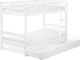 Beliani Łóżko piętrowe z szufladami drewniane 90 x 200 cm białe REGAT 2
