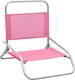 vidaXL Składane krzesła plażowe 2 szt. różowe obite tkaniną 2