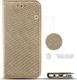 Etui LG K42 portfel z klapką Flip Magnet złote 3