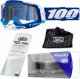 100% Gogle 100% RACECRAFT 2 BLUE (Szyba Przezroczysta Anti-Fog, LT 88%-92% + 10 Zrywek) (NEW) 2