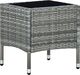 vidaXL Stolik ogrodowy szary rattan PE 1