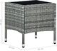 vidaXL Stolik ogrodowy szary rattan PE 4