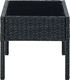 vidaXL Stolik ogrodowy czarny rattan PE 75x40x37 cm 4