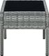 vidaXL Stolik ogrodowy szary rattan PE 75x40x37 cm 3