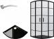 Toule Kabina prysznicowa BLACK LOFT czarna w szprosy 80 1