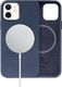 Crong Crong Essential Cover Magnetic - Etui ze skóry iPhone 12 / iPhone 12 Pro MagSafe (granatowy) 2