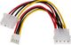 Akyga Molex x2 - 4-pin, 0.15m, Wielokolorowy (AK-CA-14) 1