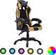 Fotel vidaXL RGB LED złoto-czarny (287998) 1