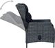 vidaXL Rozkładane krzesło ogrodowe poduszki polirattan ciemnoszare 6