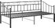 vidaXL Sofa z wysuwaną ramą łóżka, czarna, metalowa, 90x200 cm 6