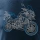 Topslang Koszulka motocyklowa z motocyklem na motor Triumph Tiger męska granatowa REGULAR S 1