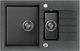 Zlewozmywak Steiner PETER 156 Steingran  granitowy czarny 1,5-komorowy z/o (78x50x20) z syfonem i zaślepką 1