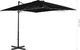vidaXL Parasol wiszący na aluminiowym słupku, 250x250 cm, czarny 7