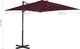 vidaXL Parasol wiszący na aluminiowym słupku, bordowy, 250x250 cm 8
