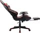 Fotel vidaXL gamingowy z podnóżkiem czarno-czerwony (20511) 5
