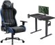 Fotel Diablo Chairs X-One 2.0 Normal Size Night Blue + EGON 1100 Czarne 110 cmx60 cm 1