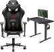 Fotel Diablo Chairs X-PLAYER 2.0 King Size Czarno-biały + EGON 1100 Czarne 110 cmx60 cm 1