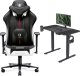 Fotel Diablo Chairs X-PLAYER 2.0 Normal Size Czarno-biały + EGON 1100 Czarne 110 cmx60 cm 1