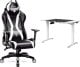 Fotel Diablo Chairs X-Horn 2.0 czarno-biały + EGON 1100 Białe 110 cmx60 cm 1