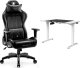 Fotel Diablo Chairs X-ONE 2.0 NORMAL czarny + EGON 1100 Białe 110 cmx60 cm 1