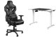 Fotel Diablo Chairs X-Fighter czarny + EGON 1100 Białe 110 cmx60 cm 1